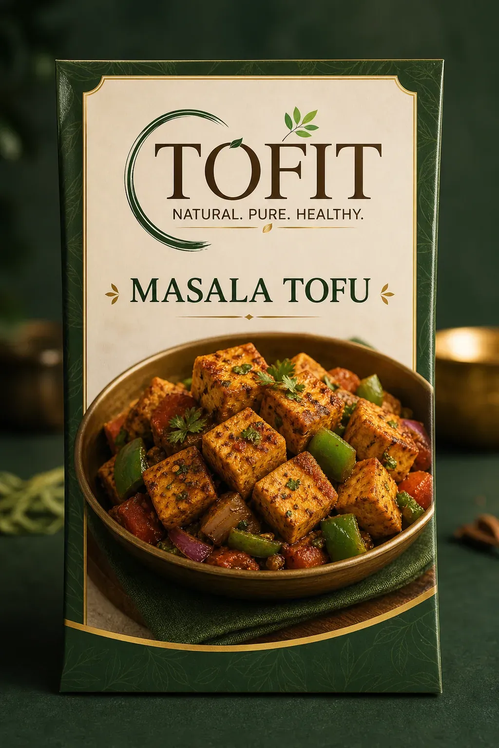 Premium TOFIT Masala Tofu packaging visualization
