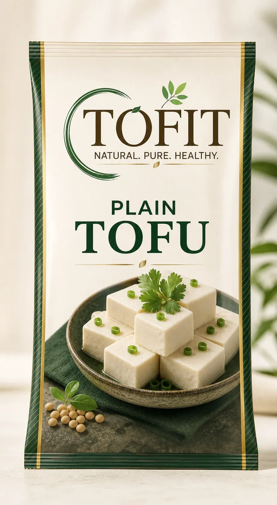 Premium TOFIT Plain Tofu packaging visualization